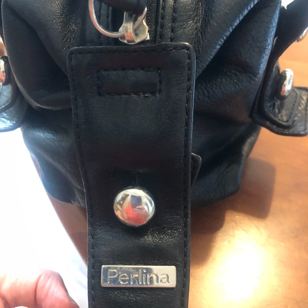 Perlina Black Leather Bag